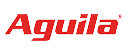 Alt text: Aguila Ammunition logo featuring bold red text on a black background, symbolizing quality and reliability.