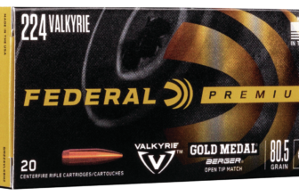 Federal Premium 224 Valkyrie 80.5 Grain Berger Open Tip Match (Box)