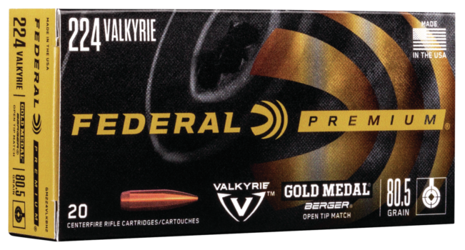 Federal Premium 224 Valkyrie 80.5 Grain Berger Open Tip Match (Box)