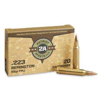 Patriot Sports, .223 Remington, FMJ, 55 Grain, 20 Rounds