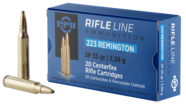 PPU Standard Rifle 223 Rem 55 Gr Soft Point (Box)