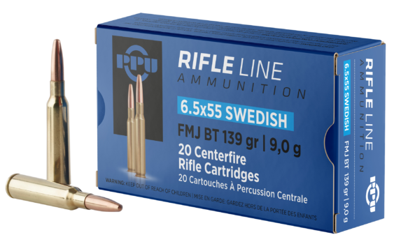 PPU Metric Rifle 6.5x55 Swedish 139 Gr FMJ BT 20 Rounds (Box)